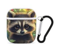 Cute Raccoon Trendy Bluetooth Earbuds Protector Cute Wireless Earbud Case Covers Compatible with Airpods 1/2