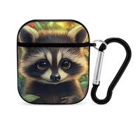 Cute Raccoon Trendy Bluetooth Earbuds Protector Cute Wireless Earbud Case Covers Compatible with Airpods 1/2