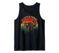 Cute Raccoon Vintage Sunset Animal Artwork A Little Feral Tank Top