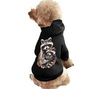 Cute Raccoon Watercolor Dog Hoodie Printed Funny Winter Dog Sweatshirt Cat Hooded Puppy Outfit Cute Costume for Small Medium Large Dogs and Cats Pets