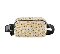 Cute Raccoon Wildlife Christmas Mini Waist Bag Fanny Pack with Adjustable Strap for Cycling Hiking Gym, Sunflowers Honey Bees Gnomes, One Size