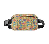 Cute Raccoon Wildlife Christmas Mini Waist Bag Fanny Pack with Adjustable Strap for Cycling Hiking Gym, Chameleon Cute Cartoon Kids Colorful, One Size