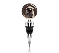 Cute Raccoon Wine Stopper Decorative Champagne Stoppers Vacuum Wine Corks Beverage Stopper with Rubber Seal Reusable Beverage Bottles for DIY Home Bar & Party Gifts