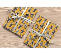 Cute Raccoon Wrapping Paper - Playful Woodland Animal Gift Wrap Sheet with Watercolour Style Raccoons - Birthday or Kids Gift Wrap - W68 (Orange, Large - 58 x 85cm / 22.8" x 33.4" inches)