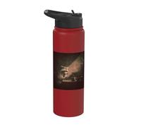Cute Raccoon Writing On Typewriter Novelist Stainless Steel Insulated Water Bottle