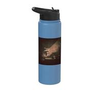 Cute Raccoon Writing On Typewriter Novelist Stainless Steel Insulated Water Bottle
