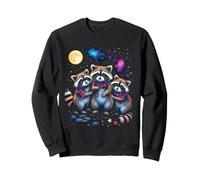 Cute Raccoons in Scarves Under the Moonlight Sweatshirt