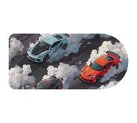 Cute Racing Cars and Tire Tracks Mouse Pad, Large Gaming Keyboard Mat with Non-Slip Rubber Base, Big Extended Desk Protector for Home Office, 29.1’’ x 13.8’’