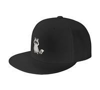 Cute Racoon Trucker Hat Flat Bill Caps Dad Hat Baseball Cap for Men Women Black