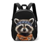 Cute Racoon with Bandana Headband Casual Daypack Daily Backpacks Travel Shoulder Bag with Adjustable Straps for Women Men