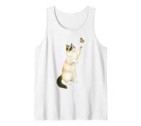 Cute Ragdoll Cat Playing With Monarch Butterfly Cat Mama Tank Top