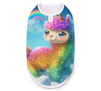 Cute Rainbow Alpaca Unicorn Dog Shirts Patterned Pet Clothes Tank Top Sleeveless T-Shirt for Cats Puppy L