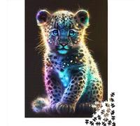 Cute Rainbow Baby Leopard Paper Jigsaw Puzzles 1000 Pieces for Adults Jigsaw Puzzles for Adults 1000 Piece Puzzle Educational Games 1000pcs (38x26cm)