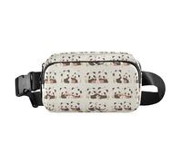 Cute Rainbow Boho Style Men Women Trendy Waist Pack Crossbody Bag for Workout Running Hiking, Chinese Panda Cute Cartoon, One Size