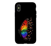 Cute Rainbow Butterfly LGBTQ Pride Flag Queer Ally Case for iPhone X/XS