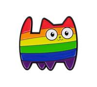 Cute Rainbow Cat Pin - LGBTQ Ally Enamel Pin for Pride Support, M, Metal, metal