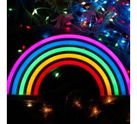 Cute Rainbow Neon Sign LED Light for Dorm Decor USB 3-AA Battery Powered Rainbow Decor Neon Lamps Wall Decor for Girls Bedroom Christmas Birthday Party Living Room as Kids Gift