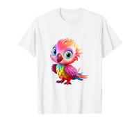 Cute Rainbow Parrot Tropical Bird Cartoon Design T-Shirt