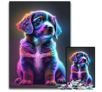Cute Rainbow Puppy Adult Jigsaw Puzzles 1000 Pieces Challenging Puzzles for Mother'S Day, Birthdays, Christmas 50x75CM/19.68x29.52inch