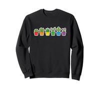 Cute Rainbow Succulent Doodle Graphic Kawaii Plant Colorful Sweatshirt