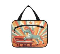 Cute Rainbow Unicorn Hanging Travel Toiletry Cosmetic Makeup Bag Large Capacity Foldable Storage Wash Bags for Women Girls Bathroom
