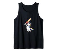 Cute Rainbow Unicorn Playing Cricket Hero Character Tank Top