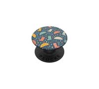Cute Rainy Day Pattern Umbrellas Rain Boots Spring Showers PopSockets Adhesive PopGrip