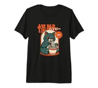 Cute Ramen Cat Funny Japanese Food Design Premium T-Shirt