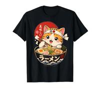 Cute Ramen Cat Retro Japanese Food Lover Design Value Graphic T-Shirt, Men, Black, XL