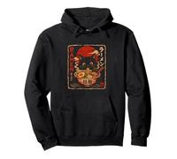 Cute Ramen Cat with Noodles and Chopsticks Pullover Hoodie