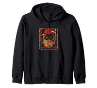 Cute Ramen Cat with Noodles and Chopsticks Zip Hoodie