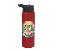 Cute Ramen Frog in Noodle Bowl with Eggs Stainless Steel Insulated Water Bottle