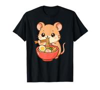 Cute Ramen Loving Mouse Cartoon Art T-Shirt