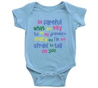 Cute/Rascals &Baby Clothes Careful Say Me Grandma's Crazy Funny0-3 Months Blue Short Sleeve