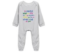 Cute/Rascals &Baby Clothes Careful Say Me Grandma's Crazy Funny0-3 Months Grey Long Sleeve Rompers