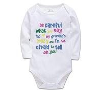 Cute/Rascals &Baby Clothes Careful Say Me Grandma's Crazy Funny0-3 Months White Long Sleeve