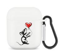 Cute Rat Love Bluetooth Headset Cover Earbuds Case TPU Headphone Protective Compatible with Airpods 1/2 White-Color
