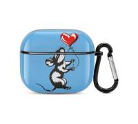 Cute Rat Love Bluetooth Headset Cover Hard Shell Earbuds Case Protective Cover Compatible with Airpods 3