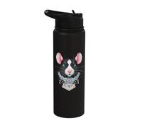 Cute Rat Pet Rodent Floral Bones Chain Artwork Stainless Steel Insulated Water Bottle