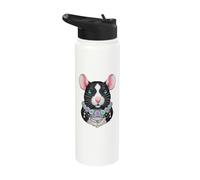 Cute Rat Pet Rodent Floral Bones Chain Artwork Stainless Steel Insulated Water Bottle