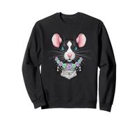 Cute Rat Pet Rodent Floral Bones Chain Artwork Sweatshirt