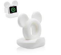 Cute Rat Silicone Apple Watch Charger Stand | Compatible with All Series (Ultra 2/SE/1-10) | Non-Slip Dock with Nightstand Mode | Home/Office/Travel Organiser | Gift-Ready Packaging (White)