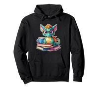 Cute Reading Dragon | Books Coffee and Dragons Fantasy Fan Pullover Hoodie