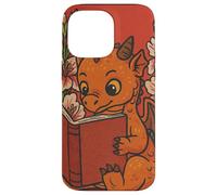 Cute Reading Dragon Fantasy Bookish Teacher Librarian Vibes Case for iPhone 14 Pro Max