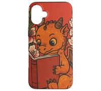 Cute Reading Dragon Fantasy Bookish Teacher Librarian Vibes Case for iPhone 16 Plus