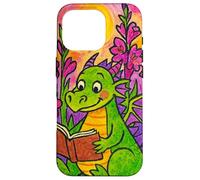 Cute Reading Dragon Fantasy Bookish Teacher Librarian Vibes Case for iPhone 16 Pro