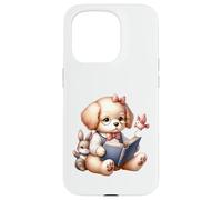 Cute Reading Puppy Fun and Whimsical Case for iPhone 15 Pro