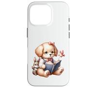 Cute Reading Puppy Fun and Whimsical Case for iPhone 16 Pro