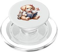 Cute Reading Puppy Fun and Whimsical PopSockets PopGrip for MagSafe