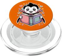 Cute Reading Vampire Book Lover Teacher Librarian Bookworm PopSockets PopGrip for MagSafe